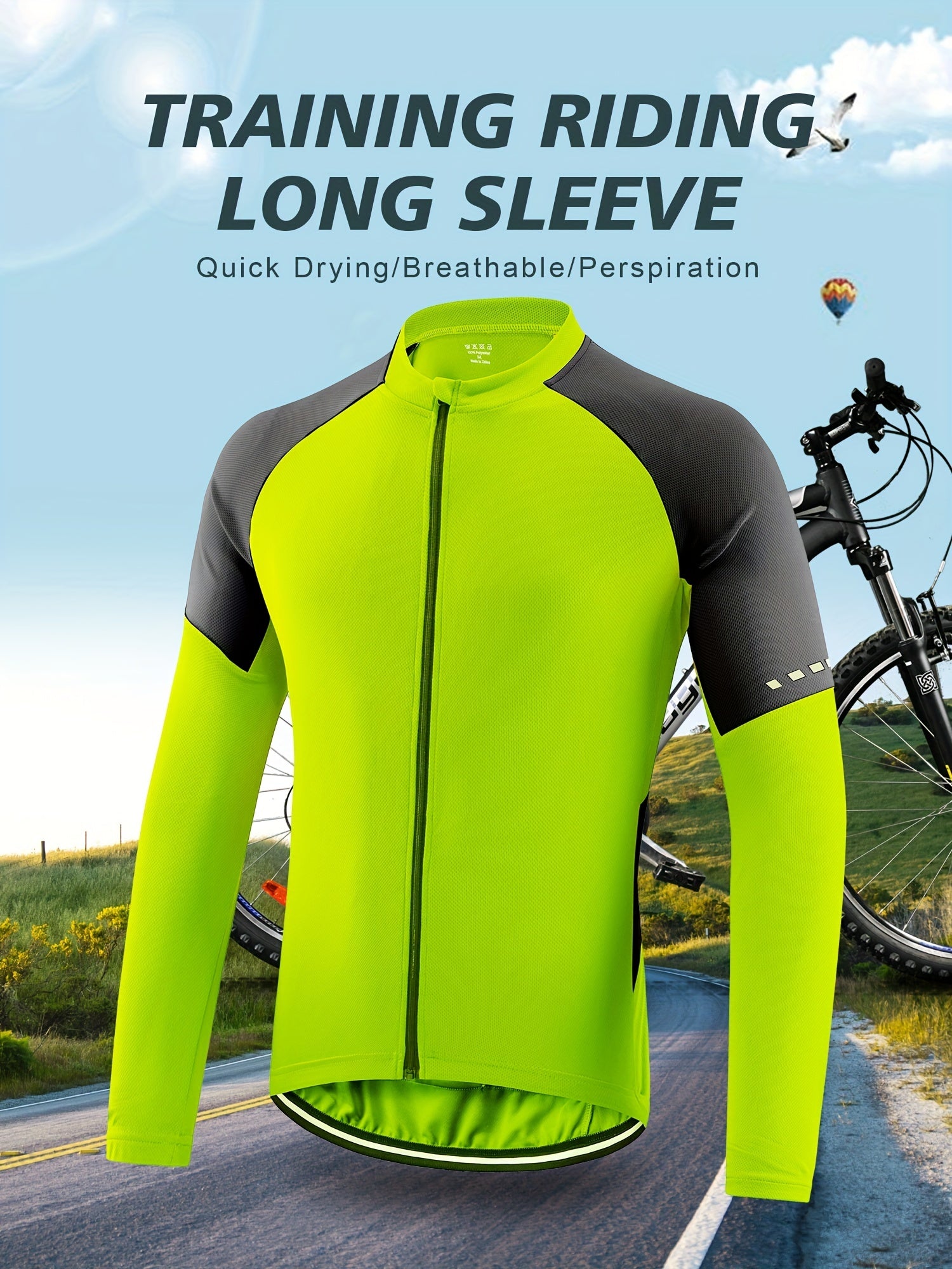 Men's Quick Drying Cycling Jersey w/ Zipper Pocket Slim Fit & Breathable