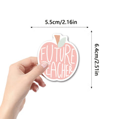 55pcs Pink Teacher Cartoon Stickers Set Vinyl Decals for Phones Laptops Water Bo