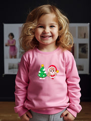 Christmas Graphic Crew Neck Sweatshirt for Kids