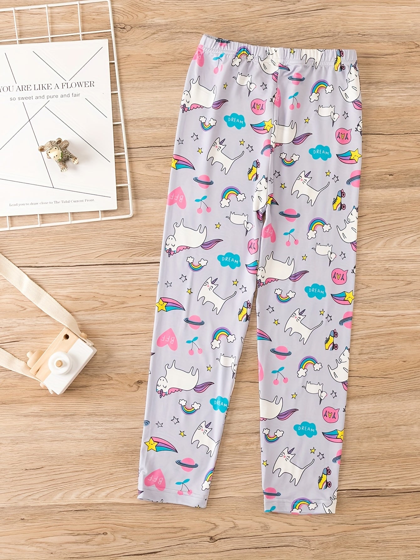 Unicorn Print Skinny Leggings For Girls