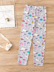 Unicorn Print Skinny Leggings For Girls