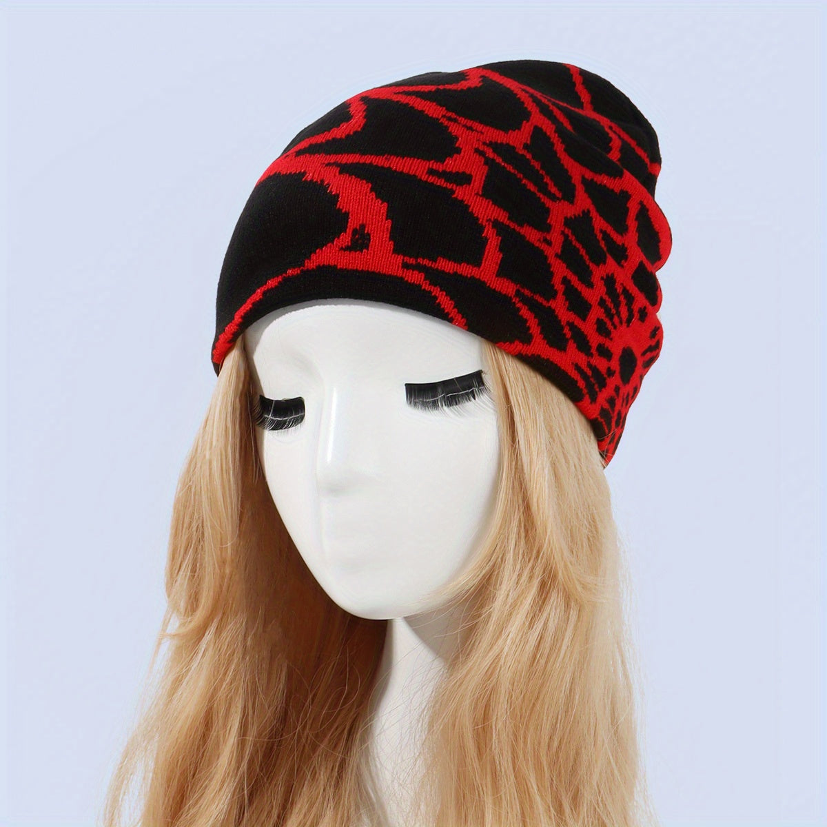 Gothic Spider Web Beanie Hip Hop Unisex Skull Cap Elastic Warm Knit Hat Y2K