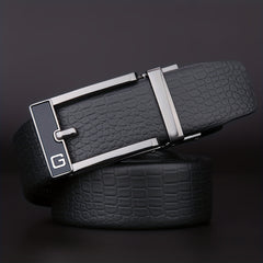 Men's Automatic Buckle Leather Belt Casual Pants Belt
