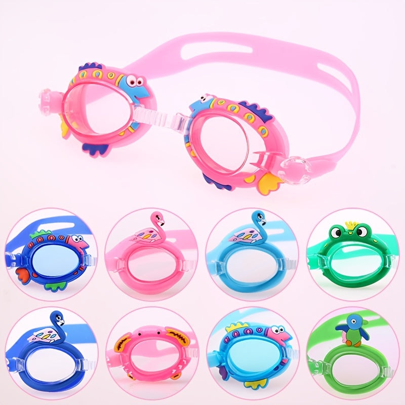 Girls Cartoon Swim Goggles - Waterproof and Adjustable