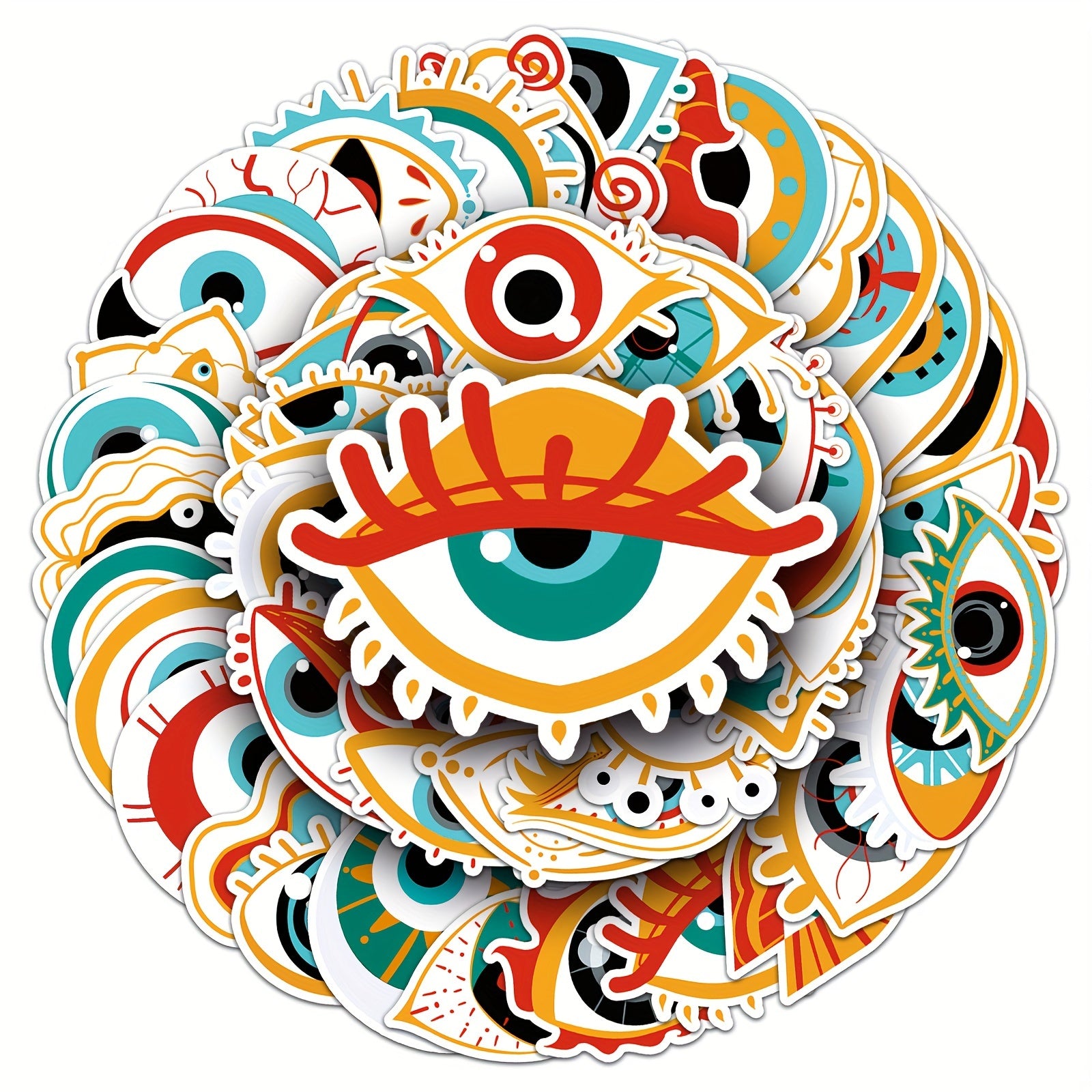50pcs Devil's Eye Horror Series Phone Case Stickers Waterproof Decor