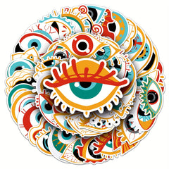 50pcs Devil's Eye Horror Series Phone Case Stickers Waterproof Decor