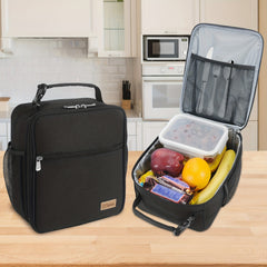 Portable Zipper Lunch Bag with Side Pocket