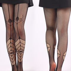Spider Web Pattern Fishnet Tights Stockings For Women