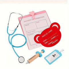 Wooden Medicine Box & Dental Toy Set for Kids