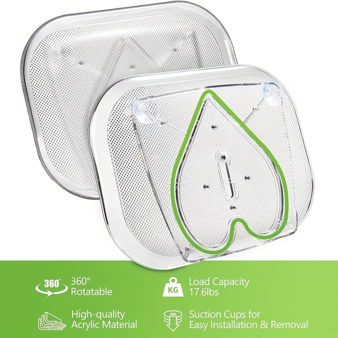 Square Lazy Susan Organizer for Refrigerator Countertop
