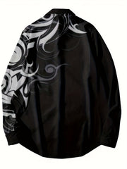 Men's Long Sleeve Lapel Shirt for Fall Outdoor