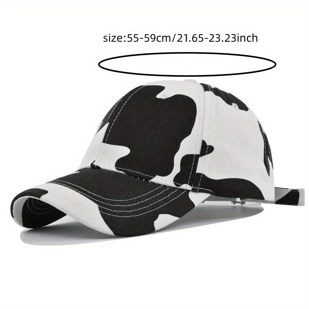 Cow Pattern Baseball Cap Curved Brim Sun Hat Unisex Dad Hats