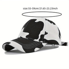 Cow Pattern Baseball Cap Curved Brim Sun Hat Unisex Dad Hats