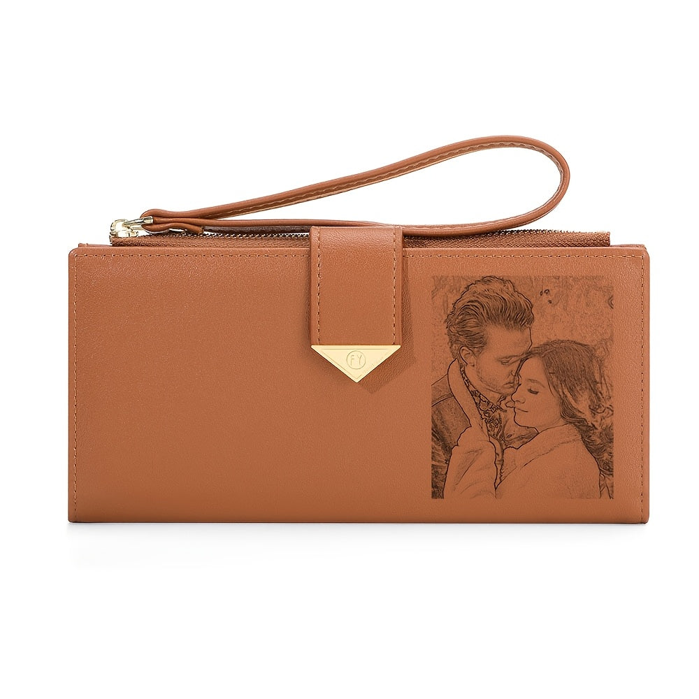 Personalized Photos Wallet Large Capacity Clasp Clutch Bag Bifold Wallet