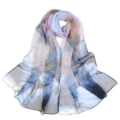 Lotus Pink Floral Print Lightweight Scarf for Women