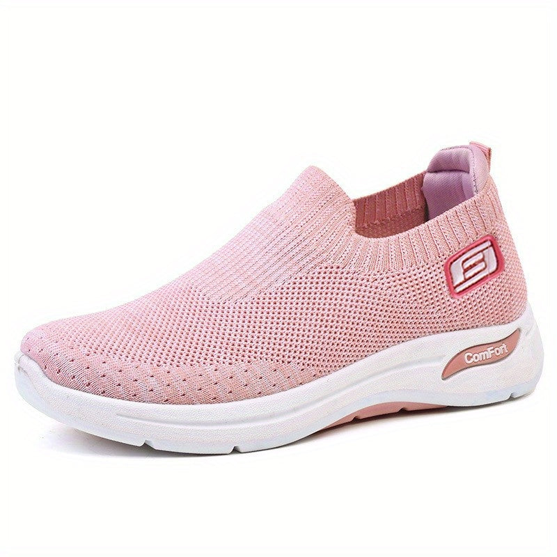 Women's Breathable Knit Slip On Sneakers Lightweight Outdoor Shoes