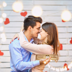 Yuebaaf Wooden Pregnancy Announcement Keepsake Box Light Brown