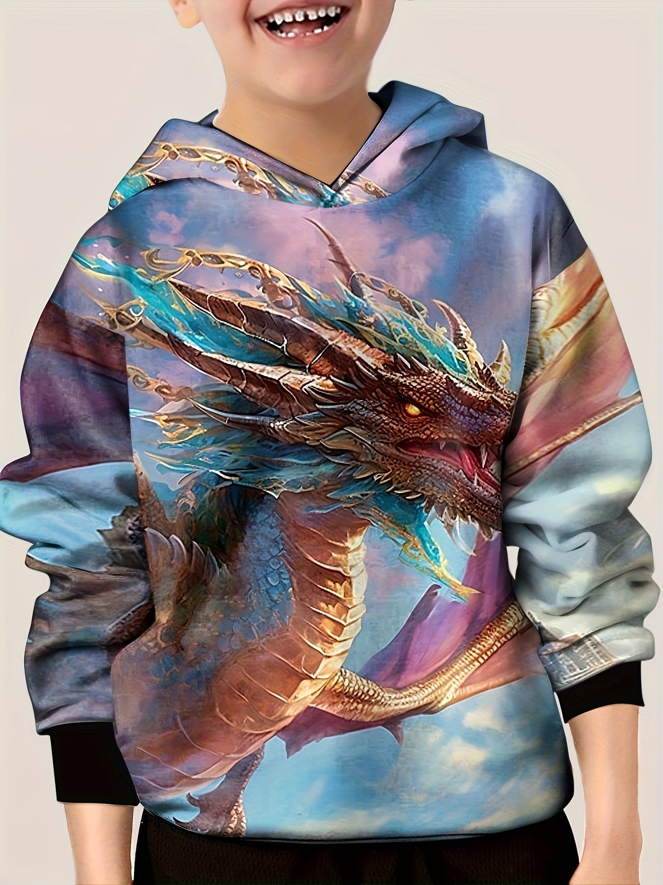 3D Universe Pattern Hoodie For Kids Casual Hooded Long Sleeve Top