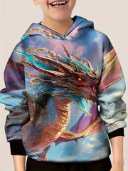 3D Universe Pattern Hoodie For Kids Casual Hooded Long Sleeve Top