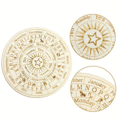 Wooden Twelve Constellation Pendulum Board for Meditation, Yoga & Wicca