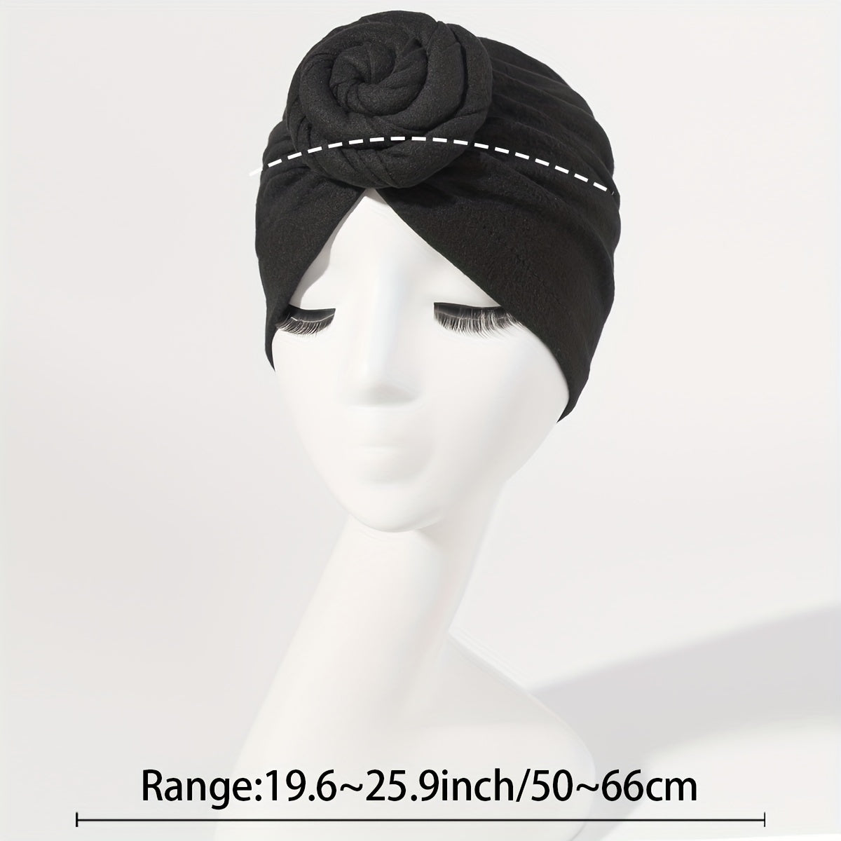 Braided Twist Pleated Turban Cap Solid Head Wrap Elastic Head Scarf