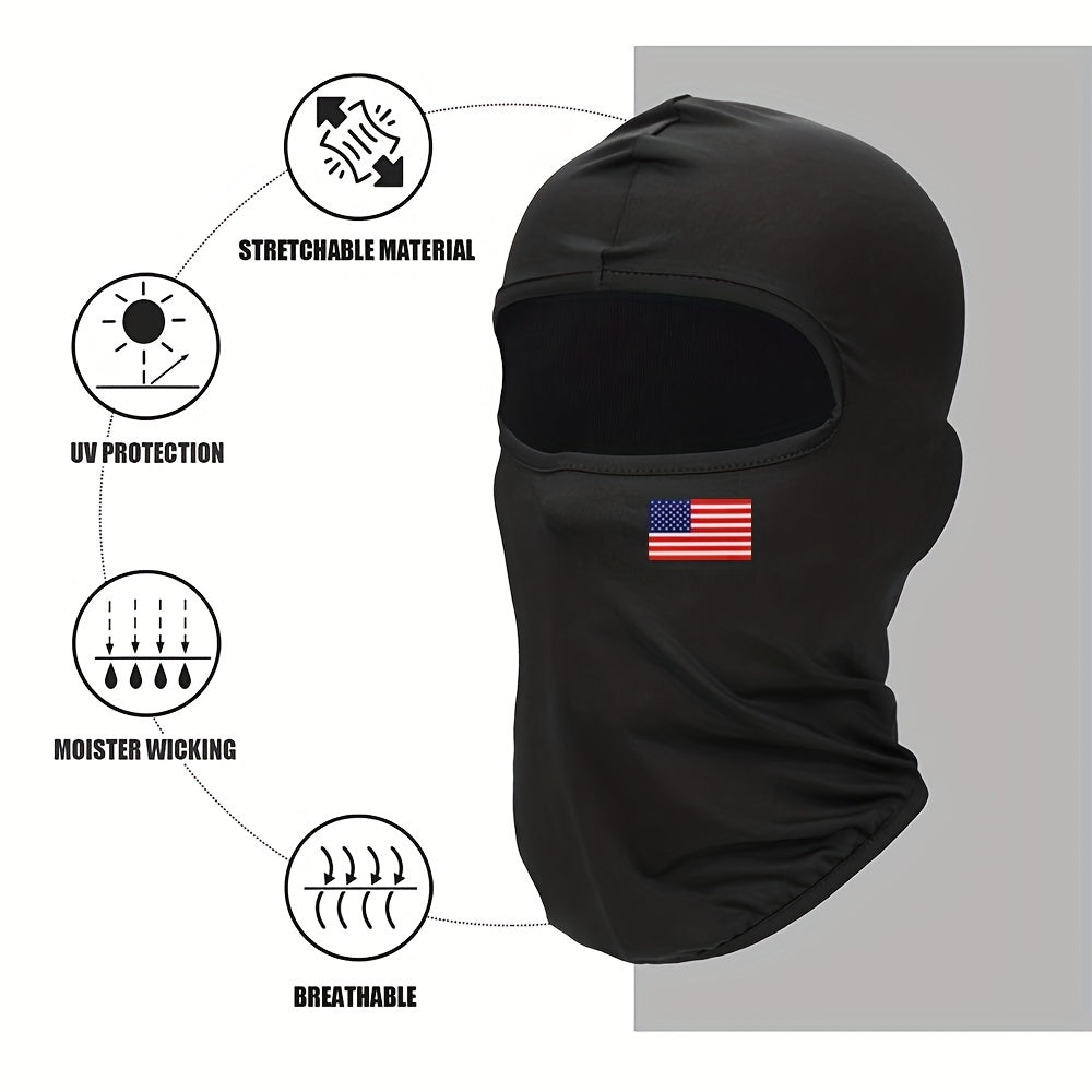 American Flag Print Mask Hood Balaclava Hat Windproof Sun Hat