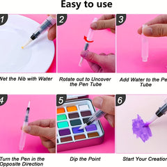 Watercolor Paint Set 100 Pigments with Palette & Brush