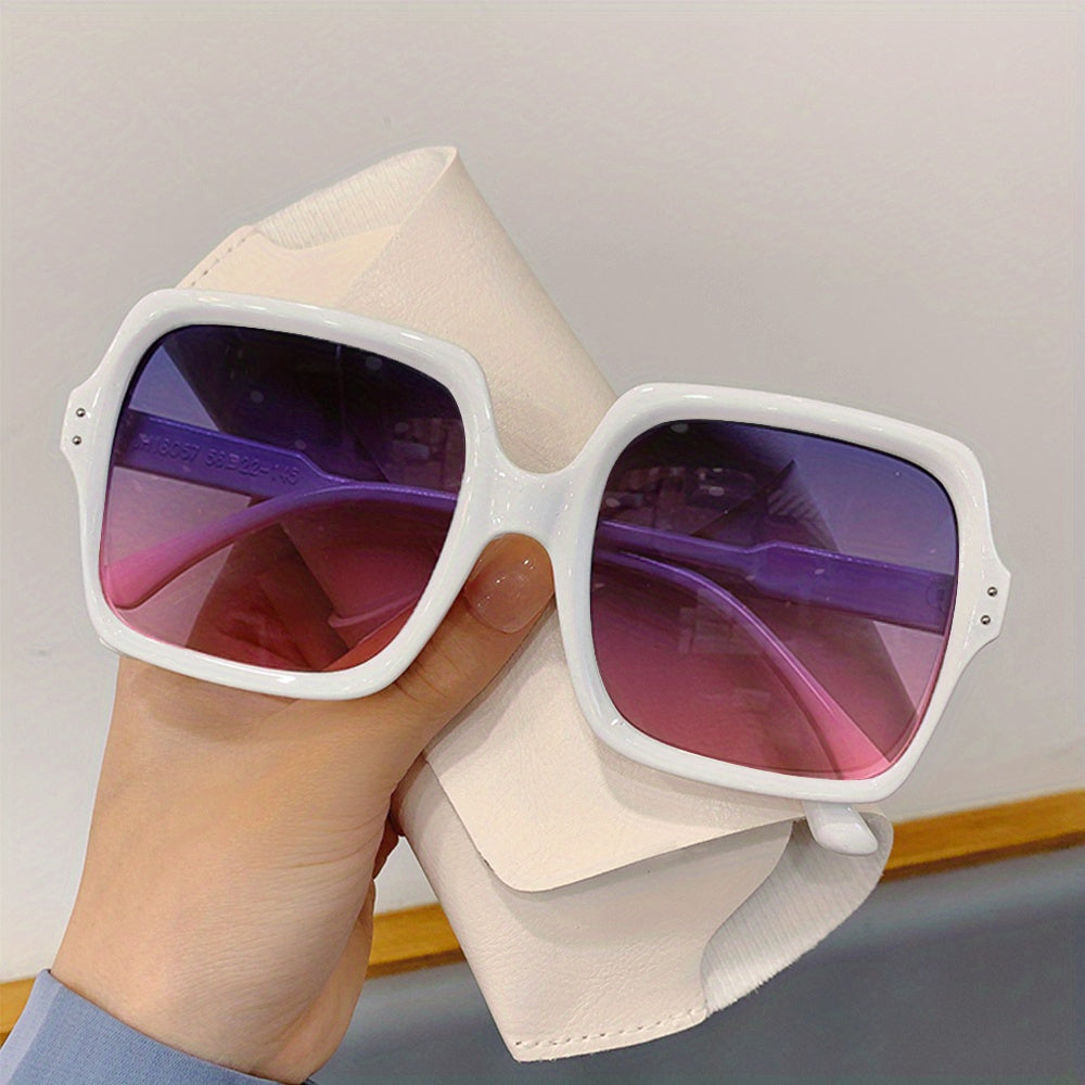 Oversized Square Frame Sunglasses Gradient Lens UV400