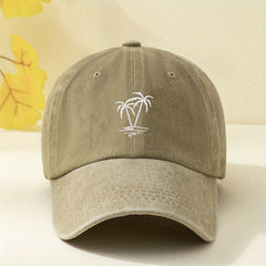 Embroidered Coconut Washed Baseball Cap
