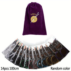 14pcs Circular Knitting Needles 80 100 31.5 39 47inch Stainless Steel