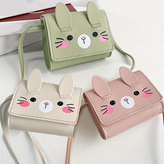 Cartoon Rabbit Flap Crossbody Bag for Teens, Outdoor Activities