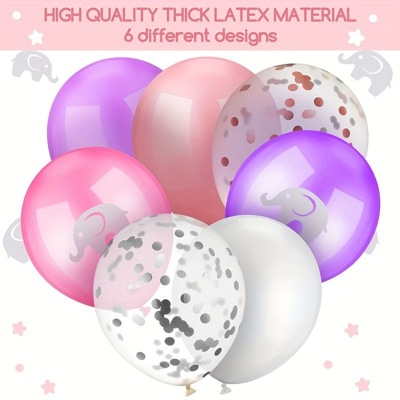 90pcs Elephant Balloon Decorations Birthday Party Latex Confetti Balloons