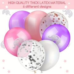 90pcs Elephant Balloon Decorations Birthday Party Latex Confetti Balloons