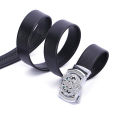 Men's Auto Buckle Belt with Gemstones & Diamonds