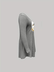 Cat Print Long Sleeve Casual Nightdress