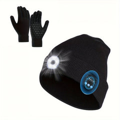 LED Light Knitted Music Cap with Headphone Speaker