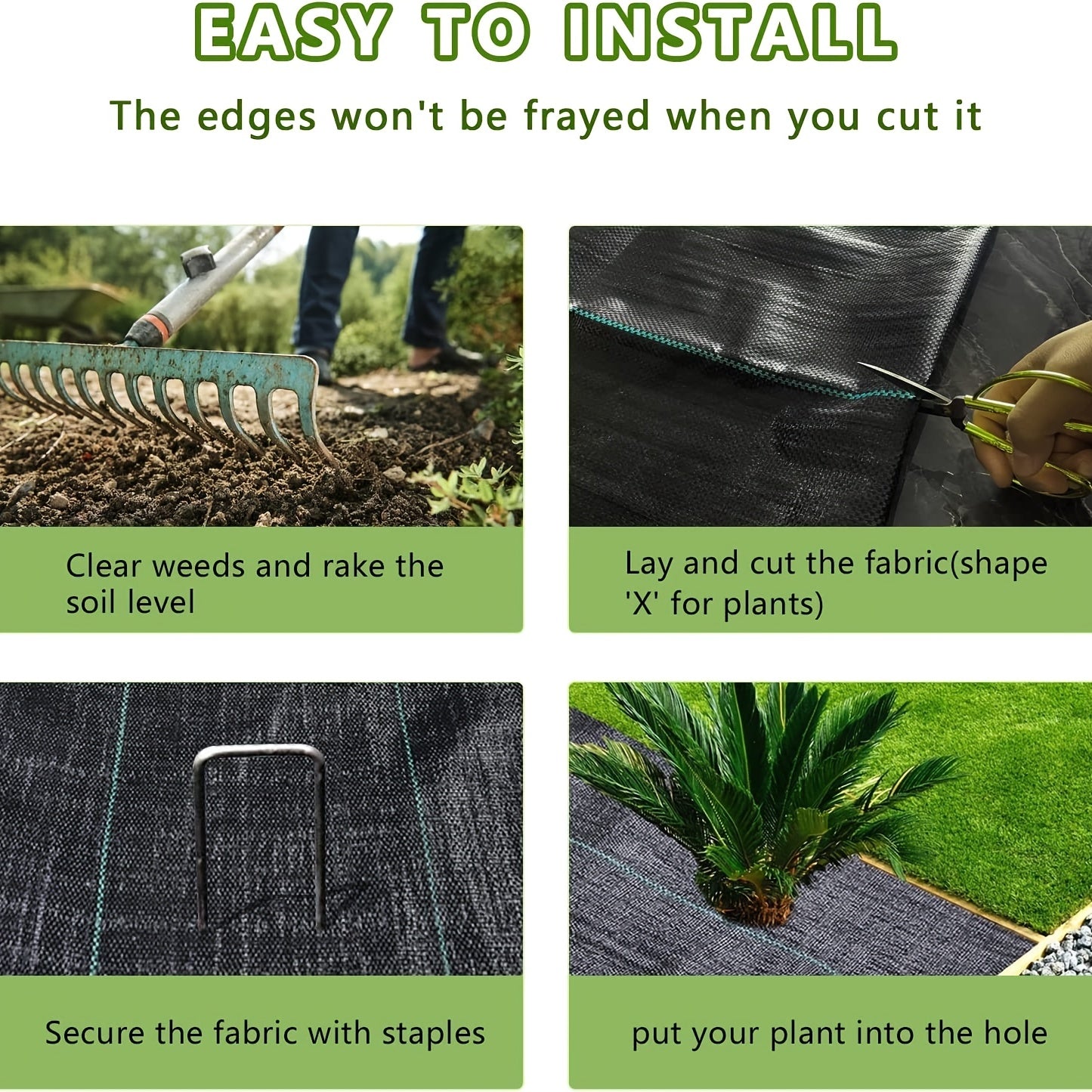 Heavy Duty Garden Weed Barrier Fabric - Eliminate Weeds Instantly