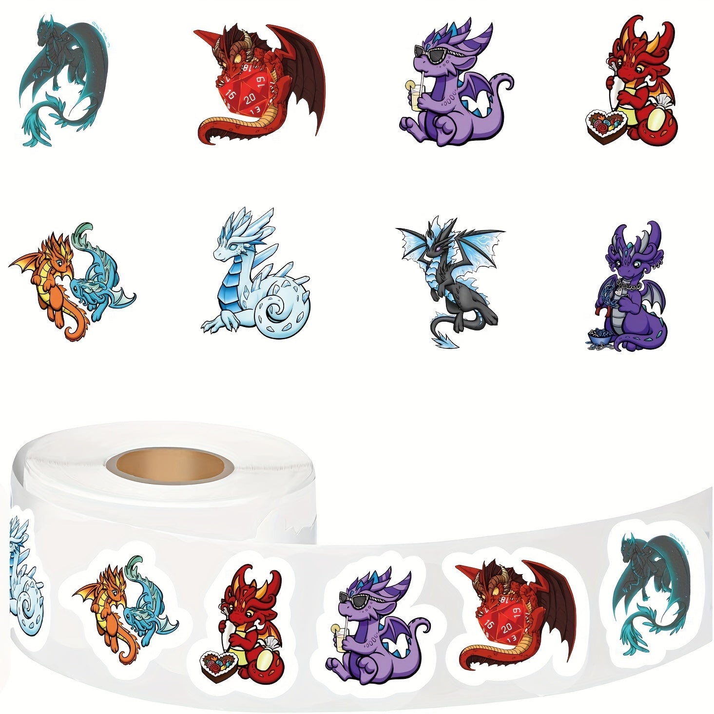 500pcs 2 8 Patterns Dragon Stickers Decals For Scrapbooking Cards Envelopes