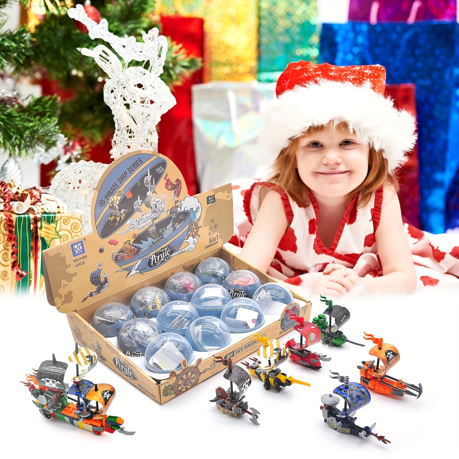 12pcs Pirate Army Building Block Gashapon Toy Children's Gift