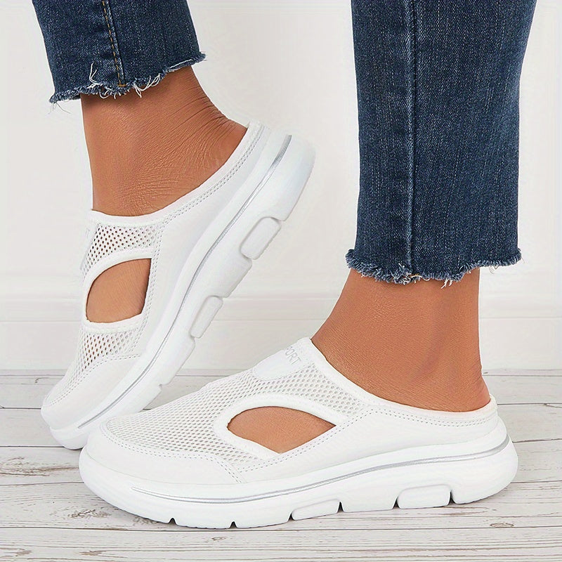 Women's Lightweight Mesh Half Slippers Comfortable Outdoor Slip-ons
