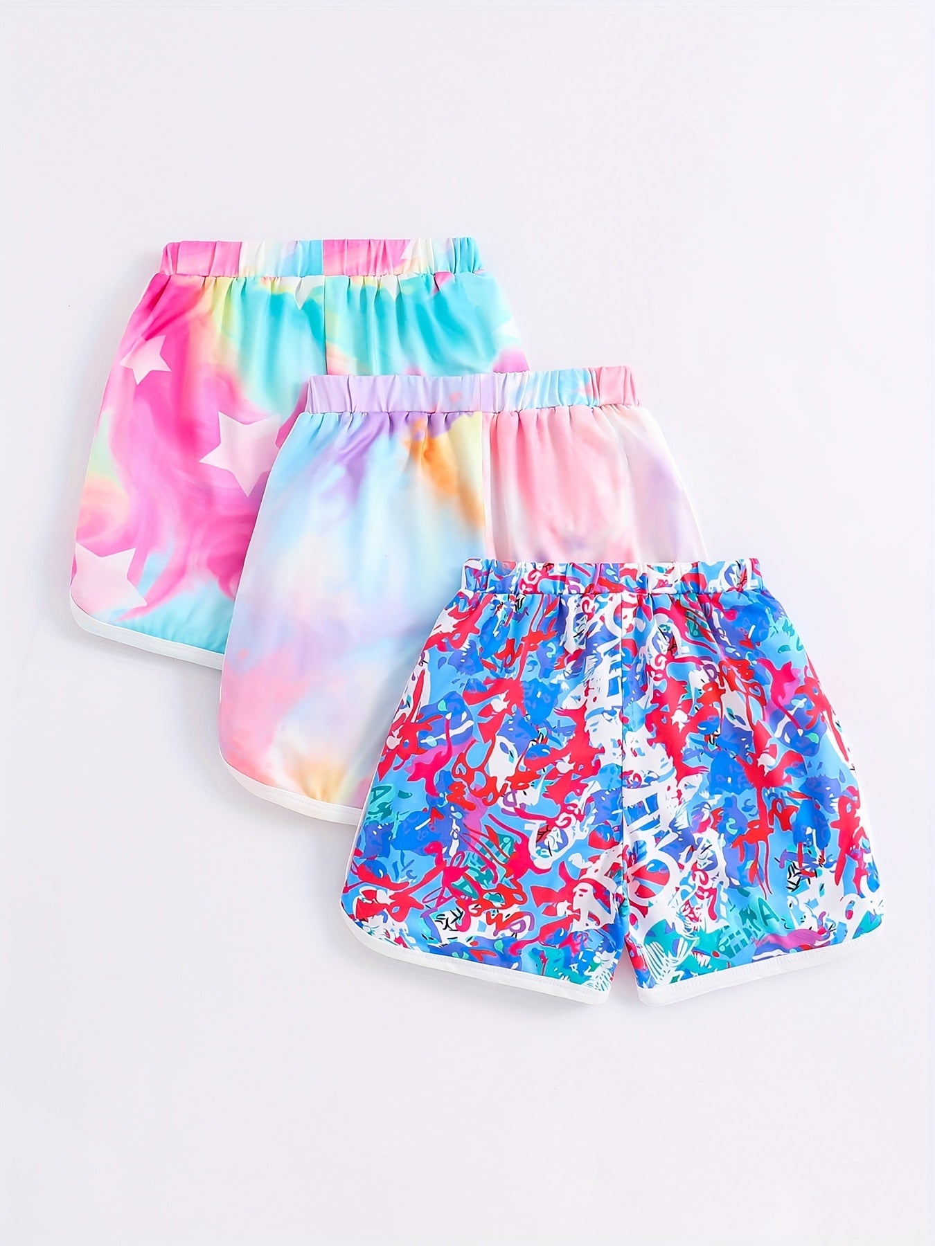 Girls Tie Dyed Casual Sports Shorts Breathable Fit