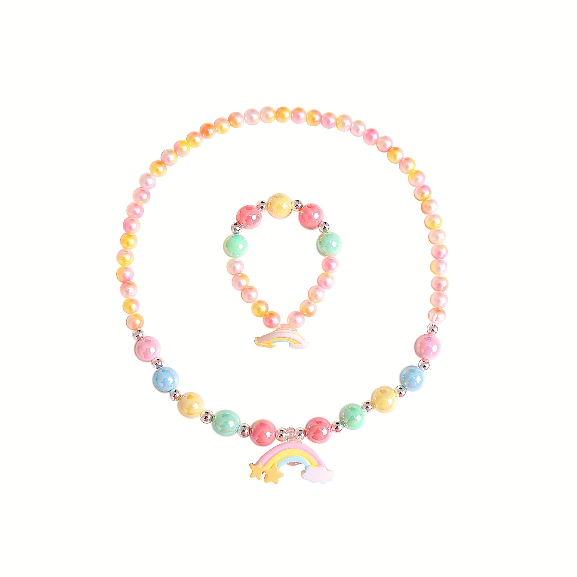 Unicorn Rainbow Jewelry Set for Kids - Earrings, Necklace, Bracelet, Ring