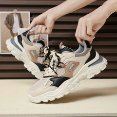 Men's Chunky Knit Shoes Lace Up Soft Sole Sneakers