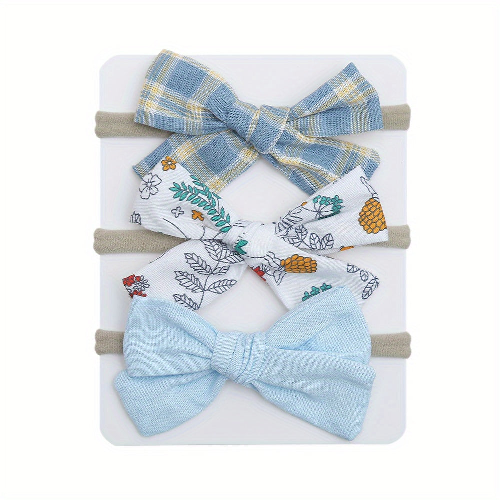 3pcs Cartoon Flower Bow Headband Set for Baby Girls