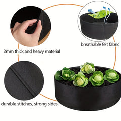 54L Large Grow Bag Heavy Duty Fabric Round Raised Garden Bed Planter