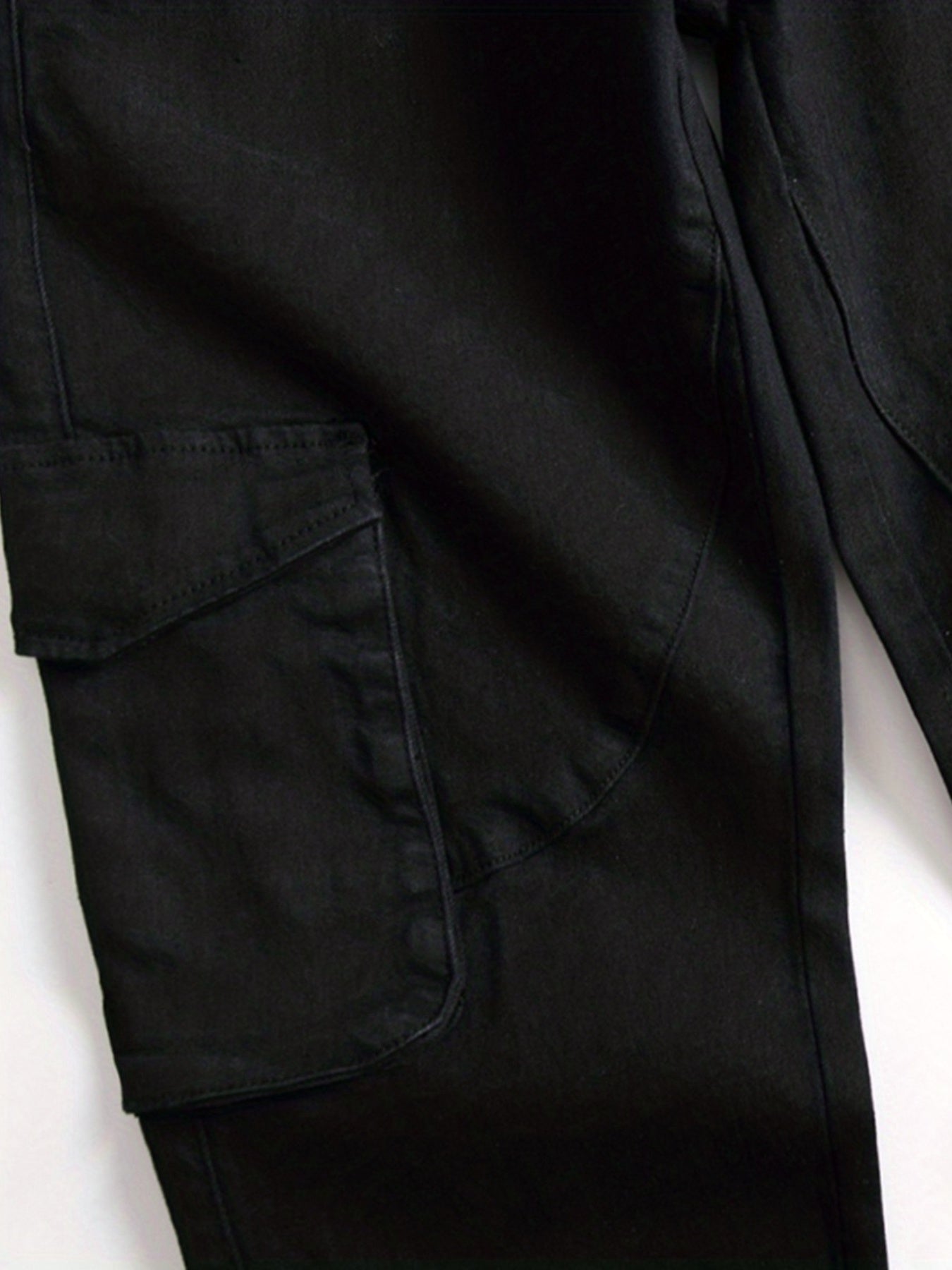 Men's Slim Fit Cargo Denim Jeans With Pockets