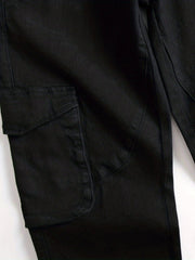 Men's Slim Fit Cargo Denim Jeans With Pockets