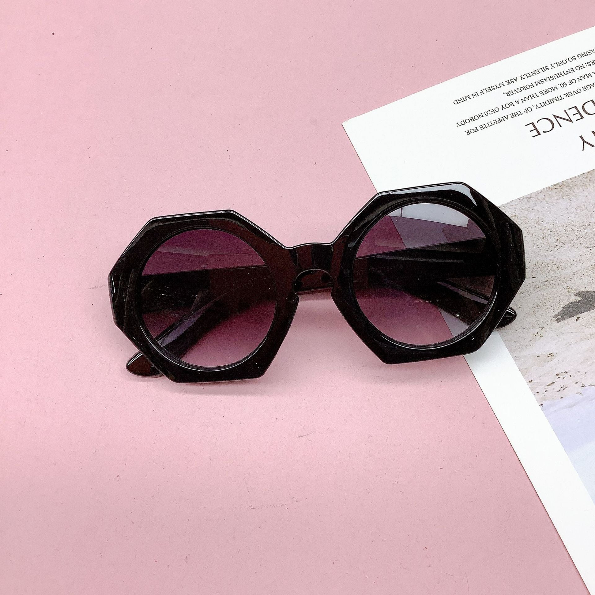 Girl's Round Frame Decoration Sunglasses UV Protection