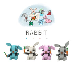 Easter Bunny Building Set Colorful Rabbit Pink And Grey