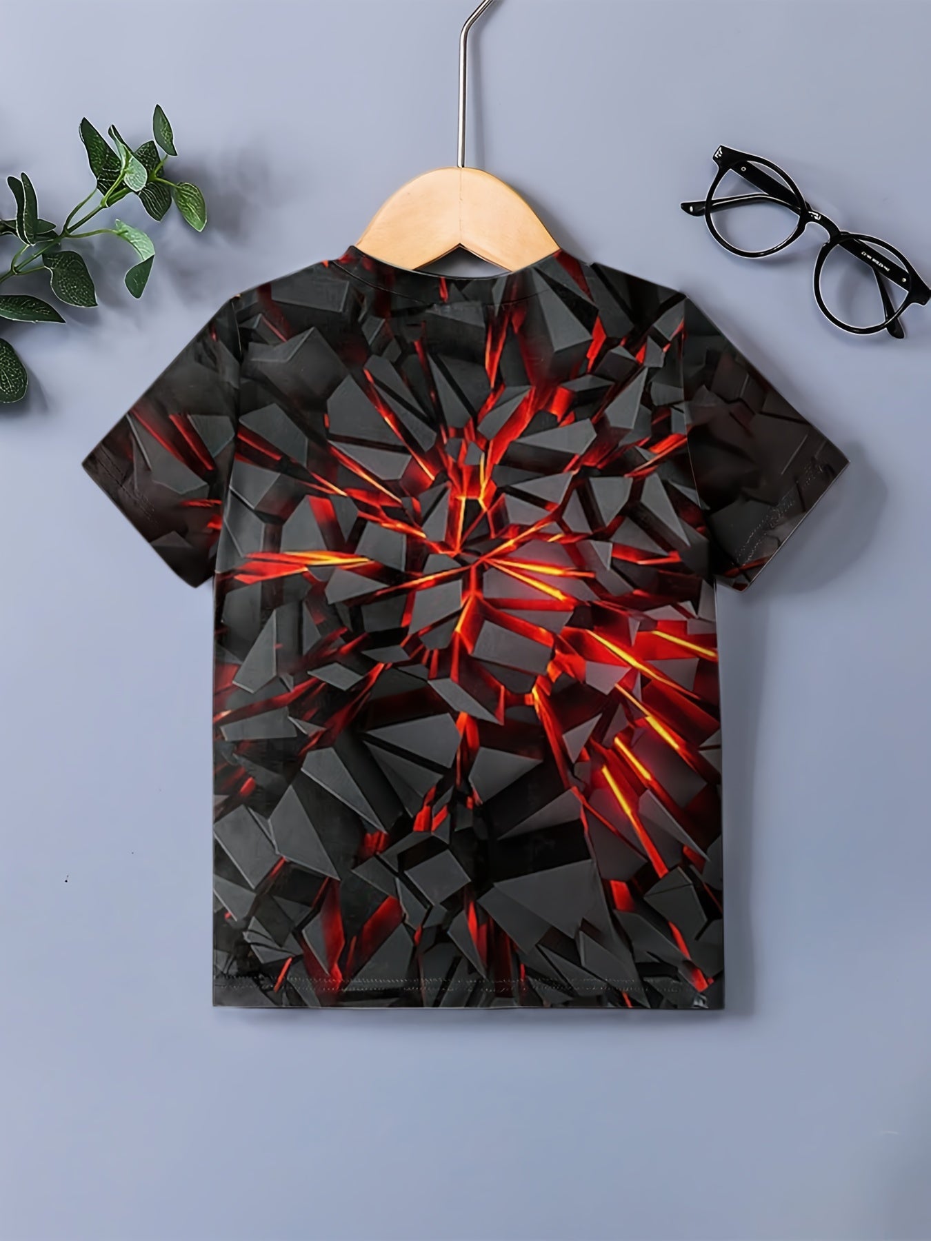 Boys' 3D Geometry Graphic T Shirt for Summer Outdoor Activities